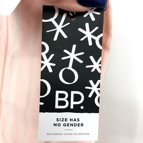 BP. Unisex Stripe Cotton Casual Short XXL Pink Cream Elastic Waist NWT - Picture 11 of 11